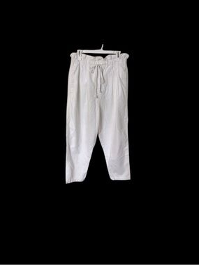 Free People White Paperbag Waist Pants Drawstring Ankle Boho